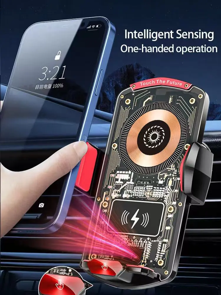 66W Super Fast Car Charger Holder - Auto Sensing Magnetic Wireless Charging Mount, Universal Charging Solution for iPhone 17/16/15/14/13/12 Pro Max, Samsung Android Devices