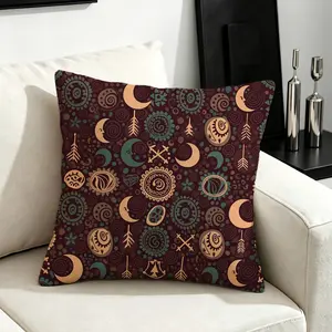 Boho Throw Pillow, Soft Microfiber Cushion with Insert, Machine Washable, All Season Use, for Sofa Cafe Bedroom Decor, Perfect Gift Idea