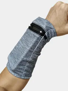 Unisex Running Hand Wrist Guard Storage Bag, All Over Print Zipper Sweatband for Outdoor Activities, Multifunctional Wristband Suitable for Gym Fitness Workout Running Jogging, Wrist Wraps