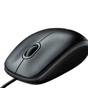 B100 Corded Mouse, Wired USB Mouse for Computers and Laptops, Right or Left Hand Use - Bla