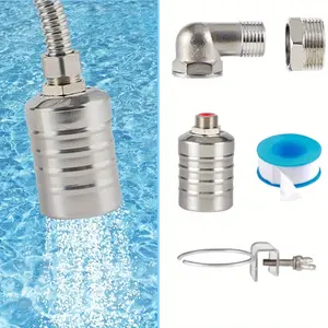 1Set Stainless Steel Fully Automatic Water Level Control Float Valve 1/2" 3/4" Auto Shut Off Mini Float Valve No need electricity Automatic Water Level Controller for Water Tank Water Tower summervibes