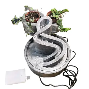 Calm Stream Water Fountain with Two Planters, Quiet Water Pump. Perfect for home or office.