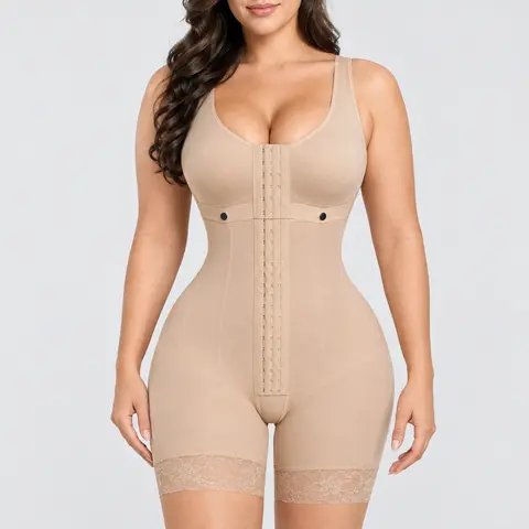 COOSHAPE Women's Colombian Compression Bodysuit, Full Body Shapewear with Bra Pads & Tummy Smoothing Design, Plus Size Shapewear Bodysuit For Women