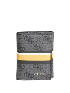 GUESS Male Sig Logo Stripe Trifold Wallet