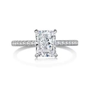 #148 Andrea Synthetic Moissanite Fashion Engagement Ring, Artificial Gemstone Jewelry Accessory, Engagement Rings