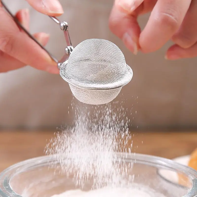 Stainless Steel Flour Sifter, 1 Count Handheld Flour Sifter with Handle, Baking Decorating Tool for Home Kitchen Baking House