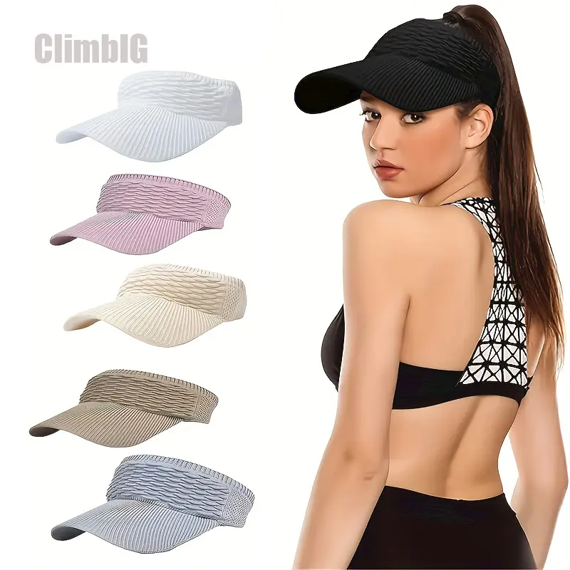 2Pcs Women's High Ponytail Sun Visor Hat | Sun Safe Breathable Open-Top UV Protection Baseball Cap | Birthday Gift for Her Running Hiking Beach Travel Outdoor Sports Daily Wear