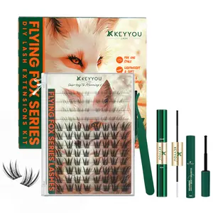 KEYYOU Flying Fox Lash Clusters Kit Volume DIY Lash Extension Kit  Siren Eyes Cat Eye Lash Extension Kit Waterproof Long-Lasting Cluster Lashes TikTok Shop SpringGlowUp