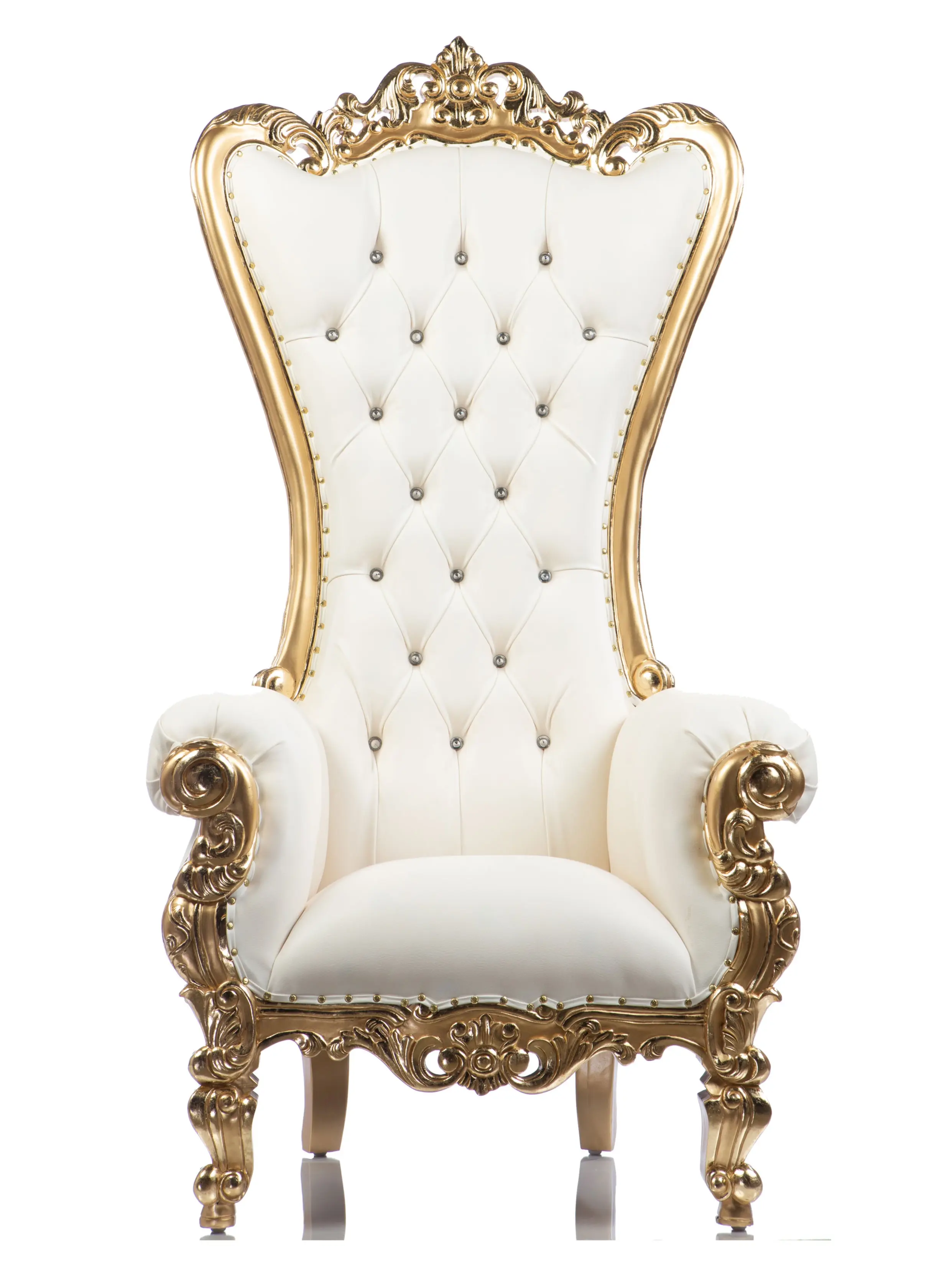 Lenox Shellback Throne Chair (White/Gold) Lenox Shellback Throne Chair (White/Gold)