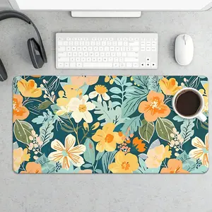 Cute and Delightful Floral Desk Mat Mousepad with Non-Slip Base for Keyboard Protection Suitable for Computers Laptops and Office Desks Ideal Gift for Gamers