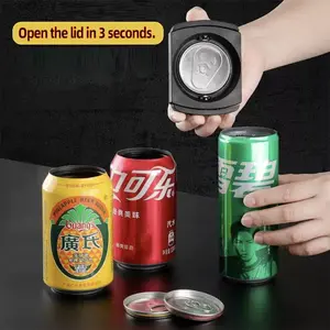 Aluminum Can Opener, Can Top Remover, Cover Plate Remover, Beer & Soft Edge Soda Can Opener, Handheld Safe Manual Can Opener, Suitable for 8-19 Oz Aluminum Soft Edge Cans, Home & Bar Tool (Black)