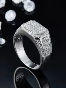 Father's Day and Mother's Day gifts, hip-hop exquisite men's rings, iced and full of diamonds, light luxury street gifts for boyfriends, rings