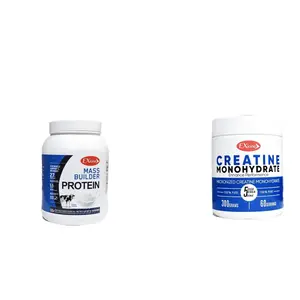 Exione Mass Protein Builder Powder & Creatine Monohydrate Vanilla Flavor US Made 300gms 60 Servings