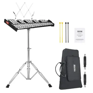 【Father's Day】VEVOR 32 Note Glockenspiel Xylophone Bell Kit,  Professional Percussion Instrument Set with Mallets, Drum Sticks, Music Stand, Adjustable Stand and Carrying Bag for Students & Adults