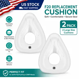 Replacement Cushion for AirFit F20 (2 Pack) -Full Face CPAP Mask Cushion-Compatible with Original F20 Frame, Nose and Mouth Coverage, Reliable Seal & Snug Fit (L)