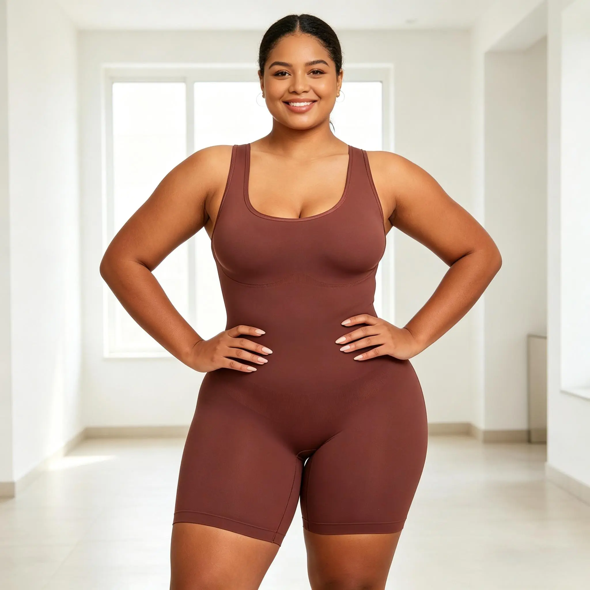 Women’s Plus Size Contour Fit Bodysuit, Gentle Midsection Hug & Butt Lifting Design, Stay-Put Anti-Roll Edge, Buttery Soft Fabric With Non-Tight All-Day Comfort