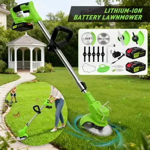 Lightweight Cordless Grass Trimmer with 2 Batteries, Electric Weed Edger with Rotating Head, For Homeowners & Easy Weekend Yard Maintenance