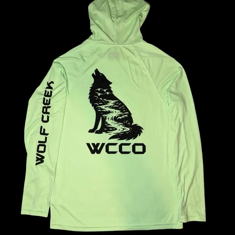 Men's Athletic Lime Green UPF 44+ Wolf Creek Lightweight Performance Hoodie, Menswear Activewear Top