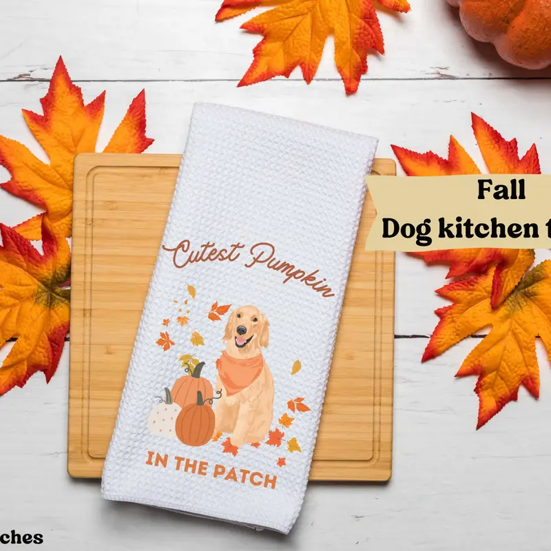 FALL Dog Kitchen Towel