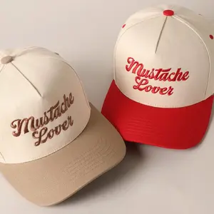 Mustache Lover - Embroidered Trucker Hat, Vintage Trucker Hat