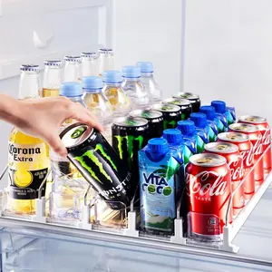 Drink Organizer for Fridge, Soda Can Dispenser for Refrigerator, Automatic Drink Dispenser for Fridge Holds up to 25 Cans, 5 Row
