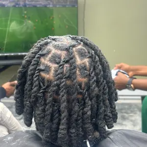 20PCS 4 Inch Human Hair Dreadlock Extensions 0.4 Thick | Natural Black Locs