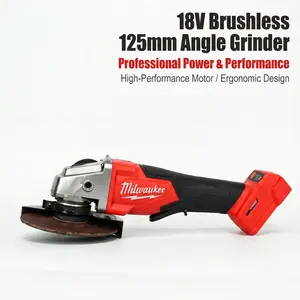 Milwaukee M18 125mm Brushless Angle Grinder For Metal Fabrication & Weld Cleaning professional power tool equipment maintenance heavy-duty task impact maximum torque
