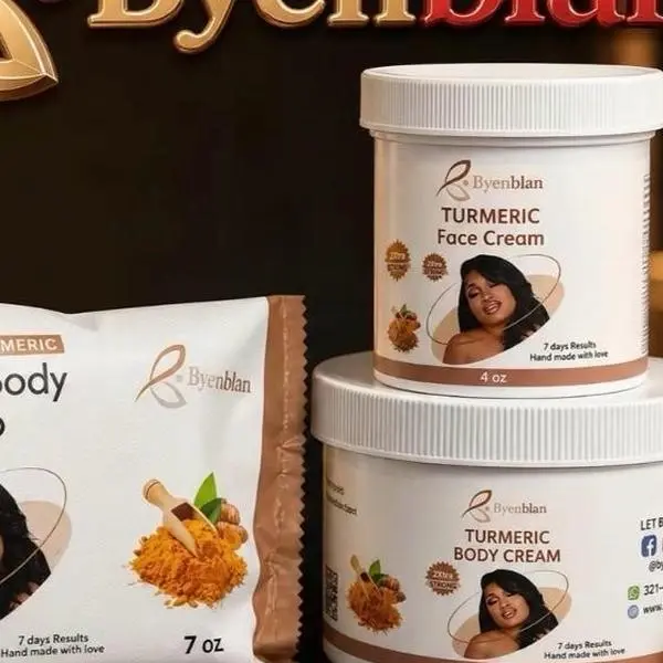 Byenblan Turmeric Cosmetic Repair Set - Includes 7 oz Face & Body Soap, 4oz face body Lotion, 2oz Face Cream for Skin Care  Daily use