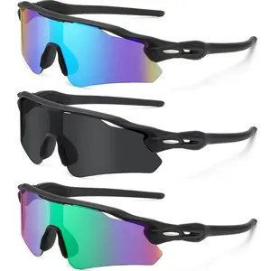3 Sets of Laser Polarized Sports Sunglasses for Men Women - Cycling Sunglasses for Running Baseball Driving Fishing UV400 Protection