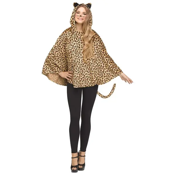 Womens Leopard Poncho