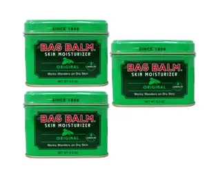 Bag Balm Vermont's Original Hand Moisturizer, Hand Balm for Dry Skin, Cracked Hands, Heels & Dry Hands Treatment, 8oz Tin, 3 Pack