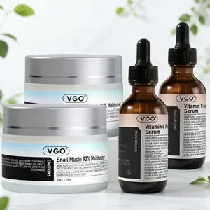 VGO Snail Mucus Cream + Vitamin C Serum Set | Deeply hydrates, reduces wrinkles, intensively repairs skin, gently cares for sensitive skin - 50g + 30ml/60ml