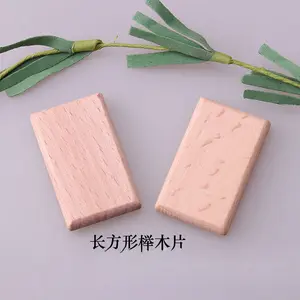 Thickened Beech Wood Slices, DIY Keychain Accessories, Rectangle/Triangle/Round Tags, Wooden Craft Pendants