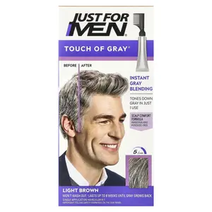 Just for Men Touch of Gray®, T-25 Light Brown, Single Application Haircolor Kit