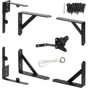 Corner Brace Bracket Anti Sag Gate Frame Hardware Kit for Wooden Fence with Latch
