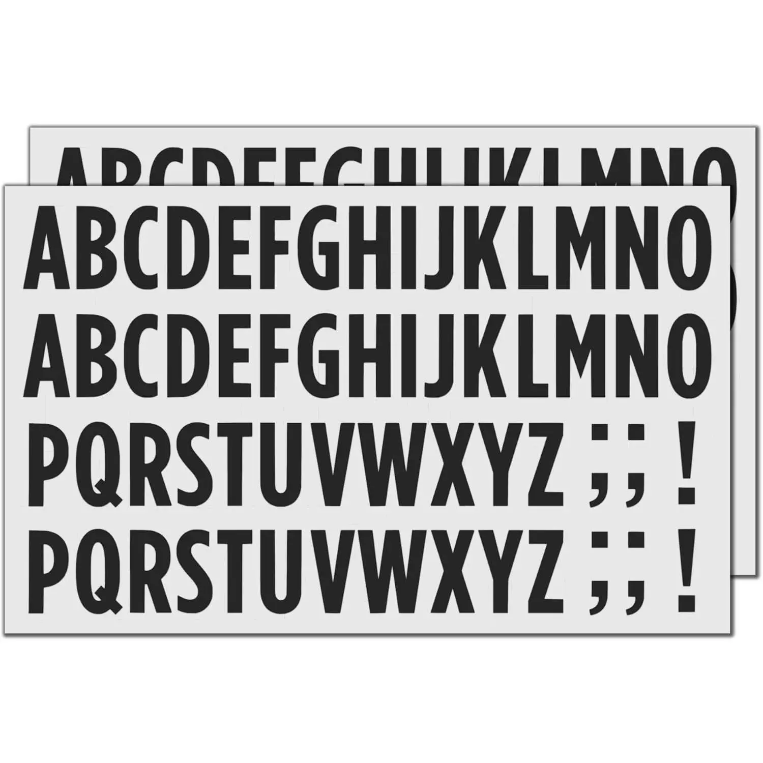 30 Sets, 1 inch - Black Vinyl Letter Alphabet Stickers, Self Adhesive Stick on Letters,  Outdoor Use