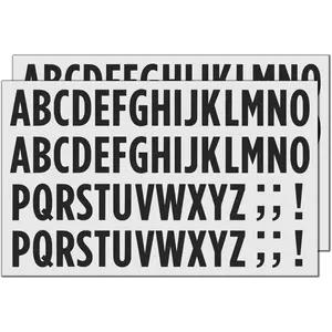 30 Sets, 1 inch - Black Vinyl Letter Alphabet Stickers, Self Adhesive Stick on Letters,  Outdoor Use