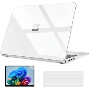 Case for Microsoft Surface Laptop 13.8 inch Touchscreen 2024 (7th Edition) Model: 2036, Plastic Hard Shell Case + Keyboard Cover + Screen Protector for 13.8'' Microsoft Surface, Crystal Clear