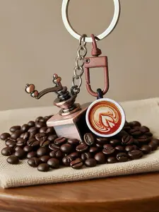 Coffee Theme Keychain Coffee Tool Pendant for Coffee Lovers Phone Accessory, Unique Gift Idea for Coffee Enthusiasts