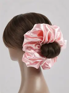 Solid Color Ruched Design Scrunchie, High Stretch Hair Tie, Fashion Ponytail Hairstyle Hair Accessories for Women & Girls, Fashionable Hair Accessories