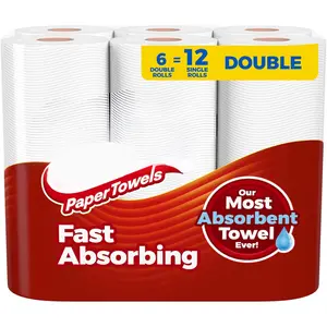 6 Double Rolls of Choose-A-Sheet Paper Towels - 12 Regular Rolls (100 Sheets Per Roll) - Toilet, Wipes  Pack Disposable Cleaning Kitchen Unscented