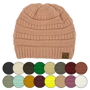 C.C. Solid Ribbed Knit Beanie Hat - Unisex Winter Stretchable Warm and Comfortable Beanie for Men & Women