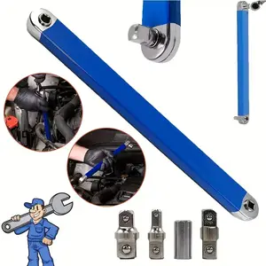 Bias Extension Wrench Set Includes 1/2 Inch, 1/4 Inch, and 3/8 Inch Square Drive Adapter Extender Tool, Compact Universal Extendable Wrench, Offset Extension Wrench