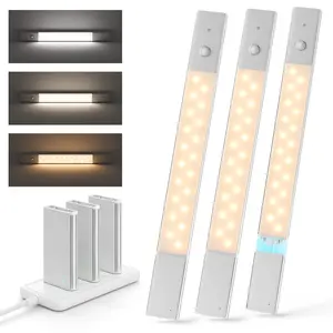 EZVALO Under Cabinet Lighting with Charging Station & 6 Swappable Batteries, Wireless Motion Sensor Light Indoor, 3 Color Temps & Dimmable & Magnetic LED Closet Lights for Kitchen, Stairs, Pantry, Home Decor Renter Friendly