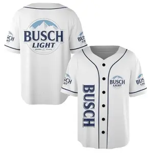 Burch Light Baseball Jersey, Light Beer Jersey for Men, Button-Up Moisture, Game Day Shirt, Gift for Beer Lovers, Perfect Fit