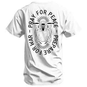 Mens Short-Sleeve Round Neck T-Shirt - TLXT Bold Slogan "Pray For Peace.Prepare For War.Eat Sleep Goon Repeat" All-Seasons Casual Streetwear Sports Top,summervibes Menswear