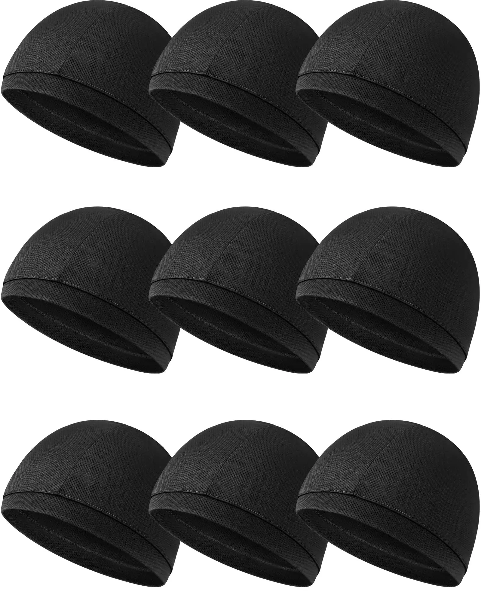 9-Pack Cooling Skull Cap, Camo Sweat-Wicking Liner Hat - Lightweight, Breathable Skullie Beanie for Men Daily Under-Helmet Cycling, Summer Sports Gear