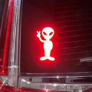 Alien Design Reflective Car Sticker, Vinyl Exterior Decal for Cars and Motorcycles