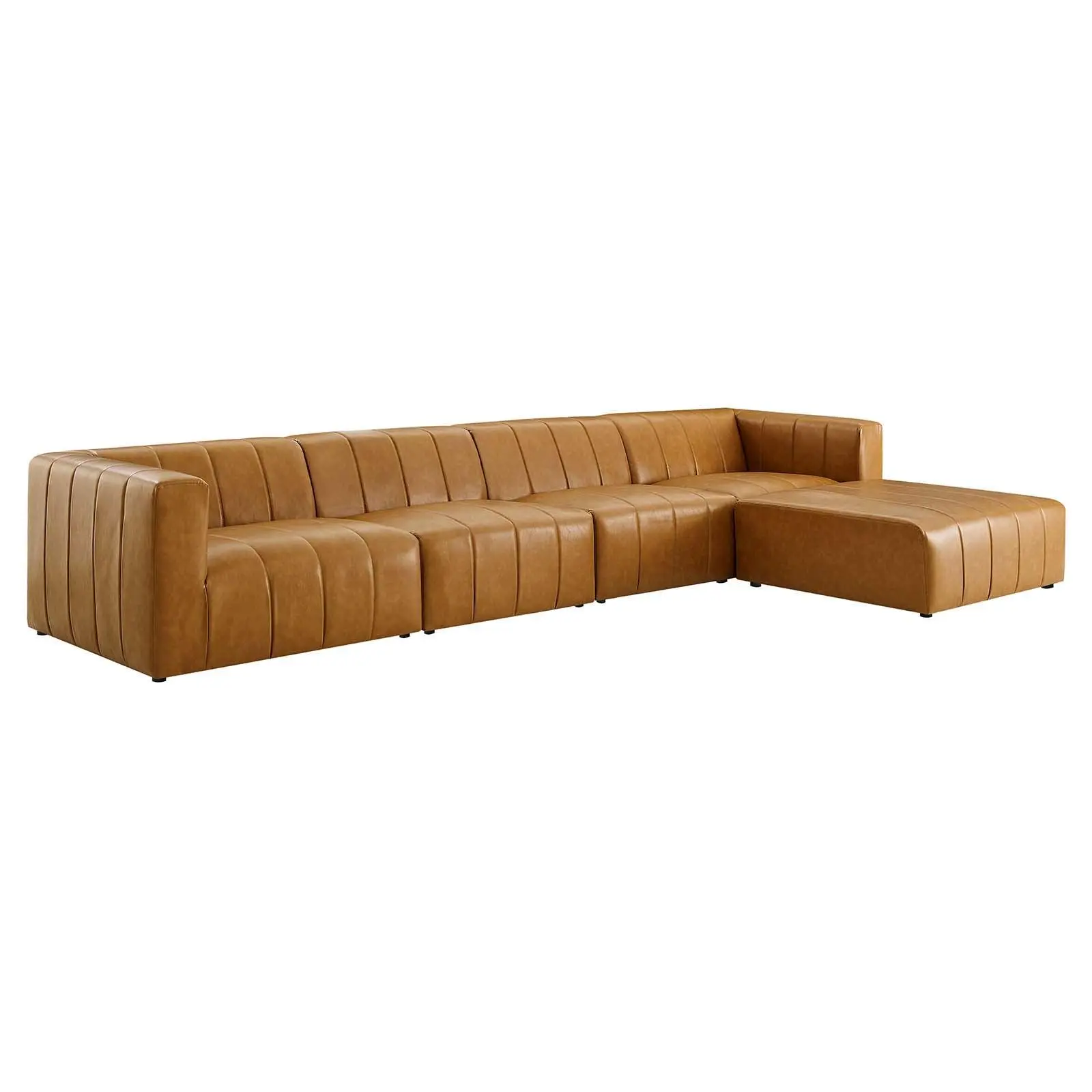 Modway Bartlett Vegan Leather 5-Piece Sectional Sofa