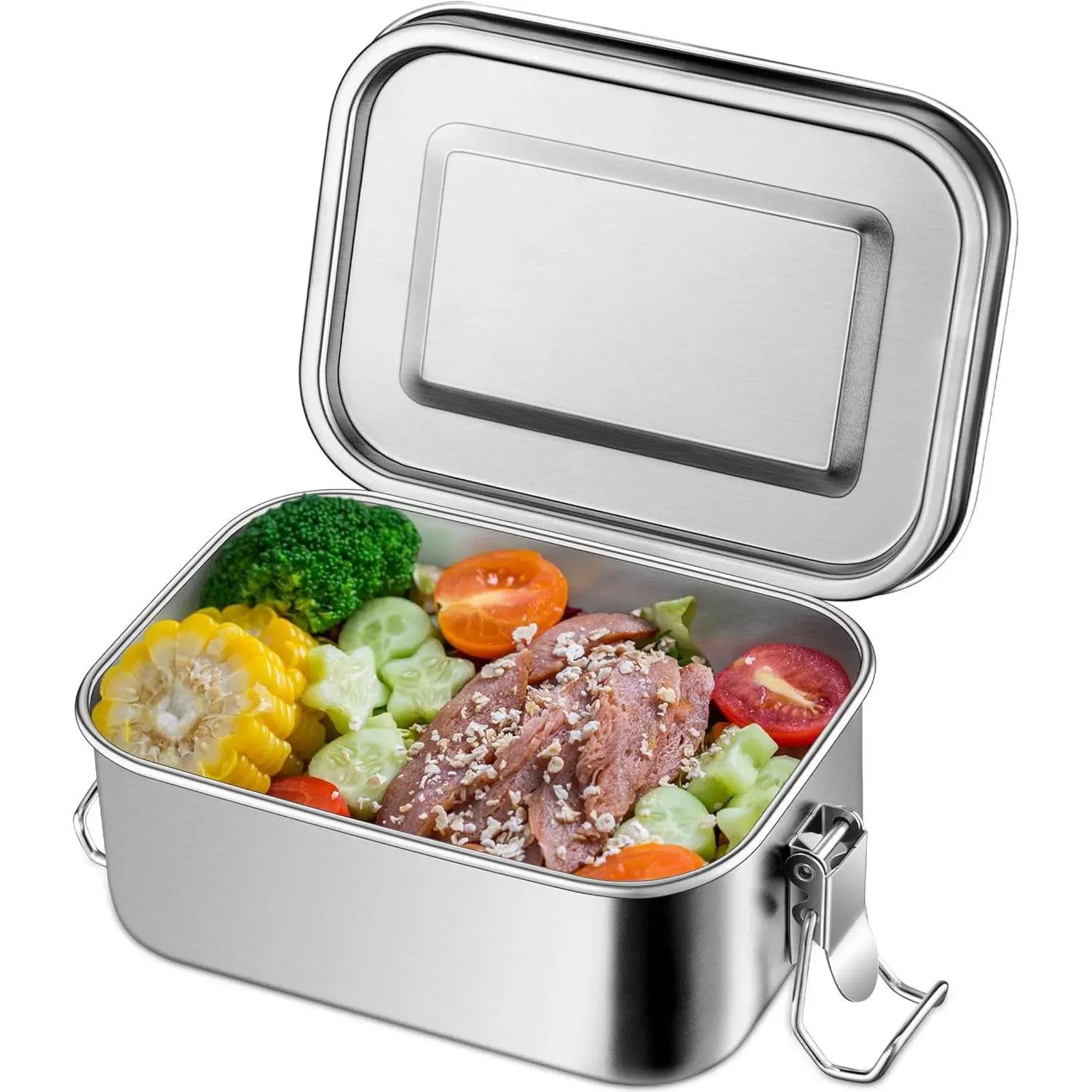 18.6oz 18/10 Stainless Steel Lunch Box, 550ml Mini Reusable Metal Bento Box, Leak-Proof Small Food Snack Containers for Camping, Dishwasher Safe, Oven Safe Except for Lid